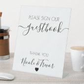 Panneau de livre d'or en calligraphie blanche avec (In SItu)