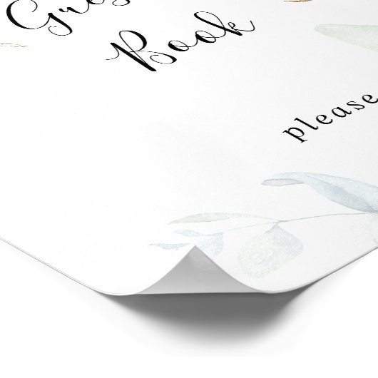 Panneau de livre d'or en calligraphie Eucalyptus G (Coin)