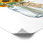 Panneau de livre d'or en pot Mason tournesol rusti (Coin)