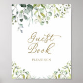 Panneau de livre d'or Eucalyptus Végétal Mignon (Devant)