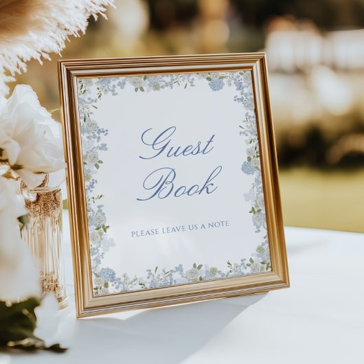 Panneau de livre d'or pour invités de mariage flor
