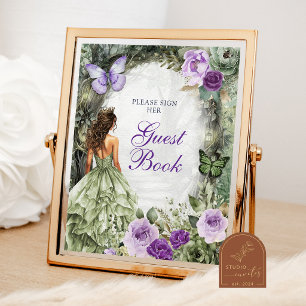 Panneau de livre d'or Purple Sage Enchanted Forest