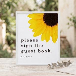 Panneau de livre d'or Tournesol Fête d'anniversair