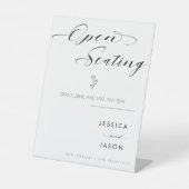 Panneau de mariage à assise ouverte cœur écriture (Recto)