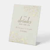 Panneau de mariage à bar ouvert Fleurs en or Ivory (Recto)