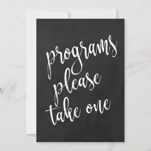 Panneau de mariage à craie Programmes abordables (Devant)