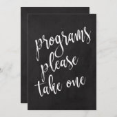 Panneau de mariage à craie Programmes abordables (Devant / Derrière)