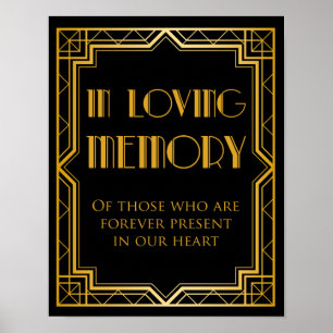 Panneau de mariage à la mémoire Gatsby Art Déco