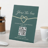Panneau de mariage avec code QR vert émeraude (In SItu)