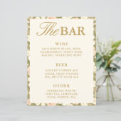 Panneau de mariage avec menu des boissons de la ba (Debout devant)
