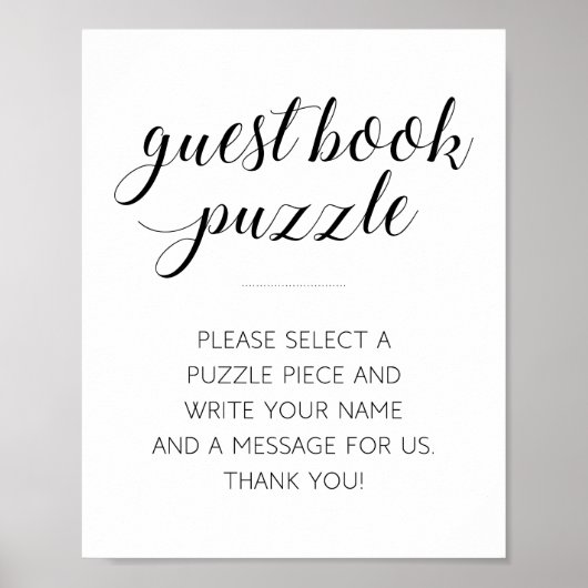 Panneau de mariage avec puzzle de livre d'or moder (Devant)