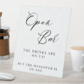 Panneau de mariage Bar Ouvert | Calligraphie moder (In SItu)