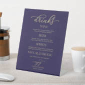 Panneau de mariage Bleu Nuit écriture dorée Bar Bo (In SItu)