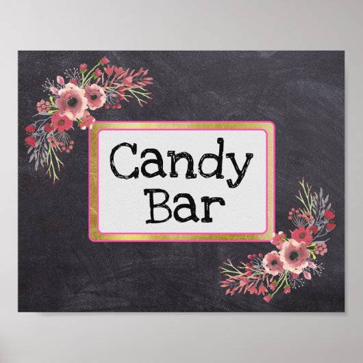 Panneau de mariage Candy Bar Tableau noir Look (Devant)