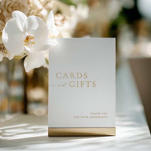 Panneau de mariage Cartes & Cadeaux Blanc Simple &