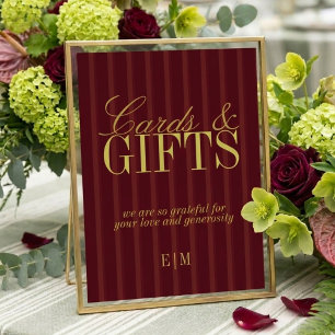 Panneau de mariage Cartes et Cadeaux Élégants Bour