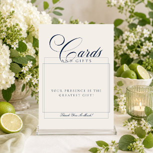 Panneau de mariage Cartes et Cadeaux Ivoire Bleu C