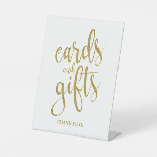 Panneau de mariage Cartes et Cadeaux paillettes or
