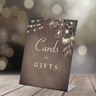 Panneau de mariage Cartes et Cadeaux Rustique