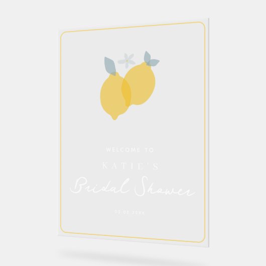Panneau de Mariage Citron Pastel Moderne (Angle)