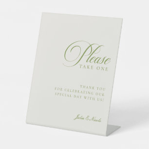 Panneau de mariage classique vert ivoire "N'hésite