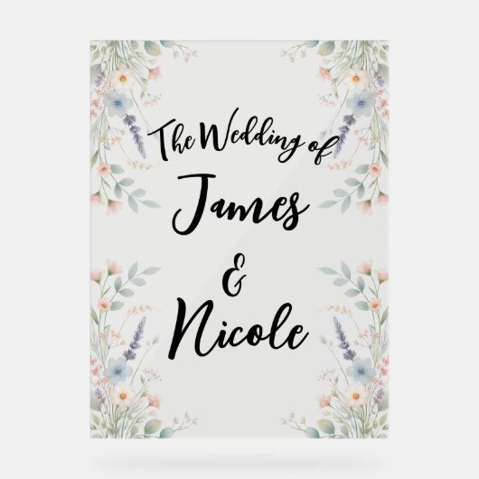 Panneau de mariage de printemps Fleur sauvage d'aq (Recto)