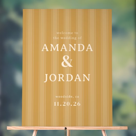 Panneau de mariage élégant à rayures beige (Neutre)