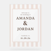 Panneau de mariage élégant beige (Recto)