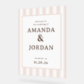 Panneau de mariage élégant beige (Angle)