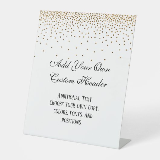 Panneau de mariage élégant 'Confettis dorés' à fai (Recto)