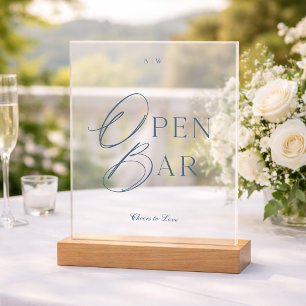 Panneau de mariage élégant en bleu poussiéreux ave
