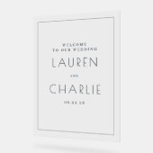 Panneau de mariage élégant noir et blanc (Angle)