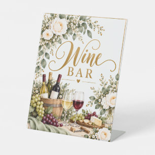 Panneau de mariage élégant pour bar à vin floral