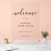 Panneau de mariage en acrylique Clair Heureux Pour (Mariage)