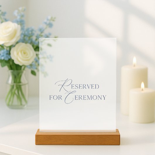 Panneau de mariage en acrylique clair réservé à la