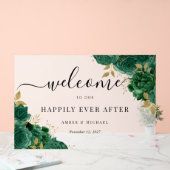 Panneau de mariage en acrylique Emerald Happily Ev (Mariage)