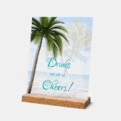 Panneau de mariage en acrylique Palmiers Open Bar (Angle)