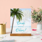 Panneau de mariage en acrylique Palmiers Open Bar (Mariage)