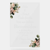Panneau de mariage espagnol floral blanc (Recto)