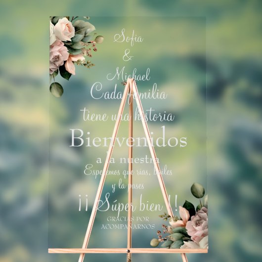 Panneau de mariage espagnol floral blanc (Neutre)