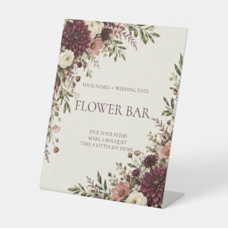 Panneau de mariage Fleur d'olive prune