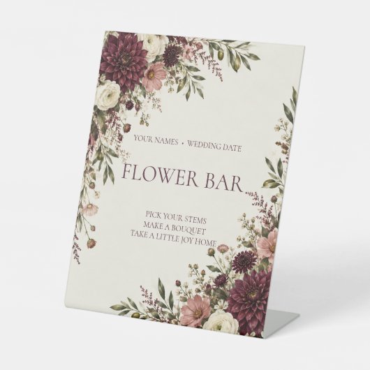 Panneau de mariage Fleur d'olive prune (Recto)