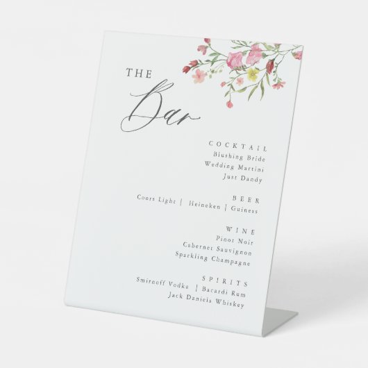 Panneau de Mariage Fleur sauvage de lunettes (Recto)