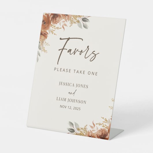 Panneau de mariage Floral Boho de Terracotta Fall (Recto)