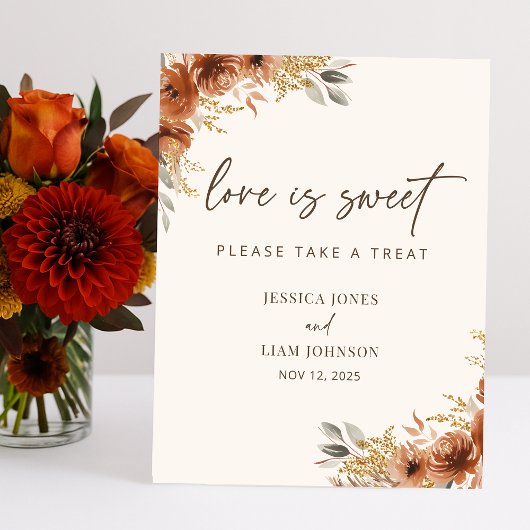 Panneau de mariage Floral Boho de Terracotta Fall