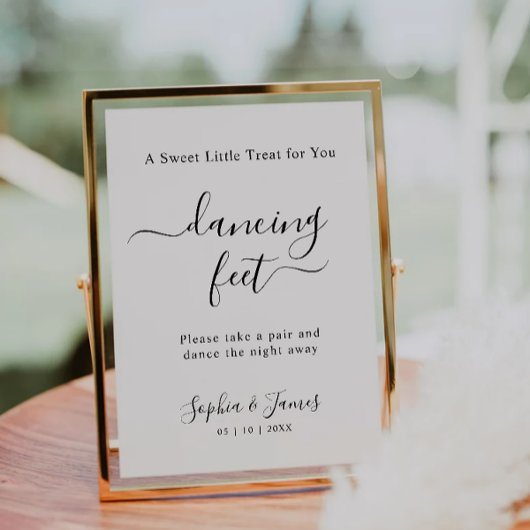 Panneau de mariage imprimable Pieds de danse minim