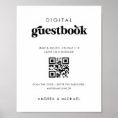 Panneau de mariage Livre d'or numérique QR Code Ré (Devant)