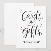 Panneau de mariage moderne Cartes et Cadeaux (Devant / Derrière)
