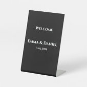Panneau de mariage noir blanc propre (Recto)