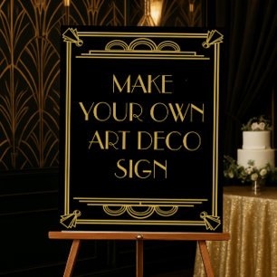 Panneau de mariage ou de fête Art Déco à personnal